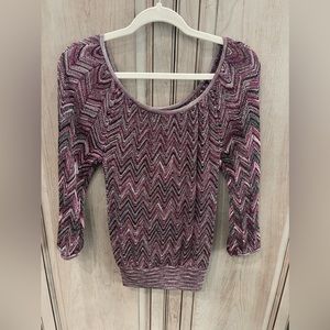 INC International Top Long Sleeve Sparkle Size S